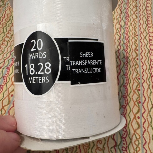 My Moments Sheer White Ribbon 4 inches x 20 yards NEW 12 rolls - Picture 3 of 4